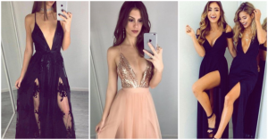 vestidos de gala con escote